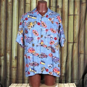 CAMICIA ALOHA taglia XLT hawaiana JOE KEALOHA'S GAS Tiki REYN SPOONER Cars Hot Rods - Foto 1 di 3