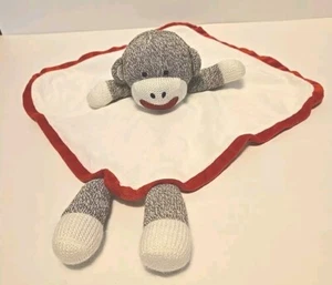 Baby Starters Sock Monkey Lovey Rattle Security Blanket Stuffed Animal 12" - Picture 1 of 8