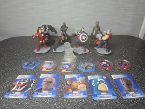 Disney Infinity Marvel Lot Of 8, 6 Power Chips, 1 Avenger Tower Power Crystal. - Picture 1 of 8