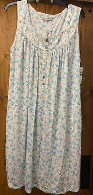 Eileen West Womans Modal Knit Sleeveless Chemise Aqua Print Nightgown-XL NWT - Image 1 of 4