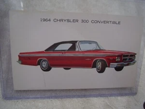 1964 CHRYSLER 300 CONVERTIBLE DEALER POSTCARD NEVER USED - Picture 1 of 2