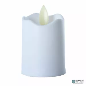 LED Flameless Short Pillar Flicker Candles, 12 Pack, White - Picture 1 of 3