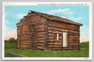 Lincoln Cabin lugar de nacimiento de Abraham Lincoln en Hodgenville Kentucky KY postal - Imagen 1 de 2