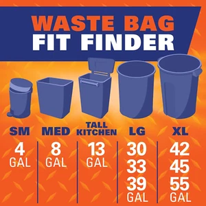 Strong 13 Gallon Trash Bags, Tall Kitchen Bags, UnscentedLarge Bags with Draw... - Picture 1 of 12