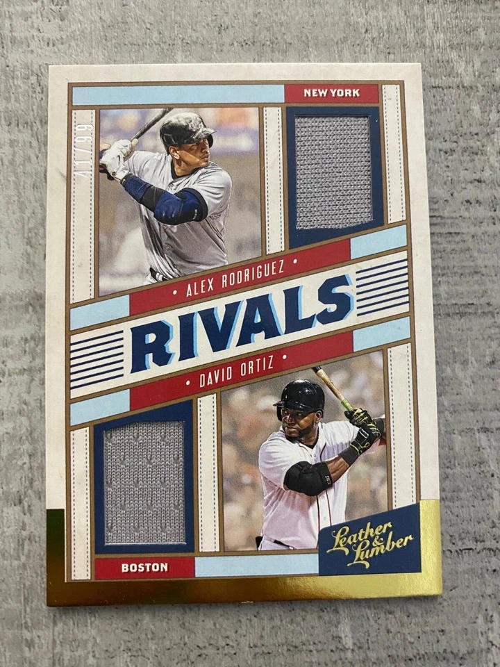 2019 Leather & Lumber Alex Rodriguez David Ortiz Rivals Jersey #41/99 note nick - Image 1 of 3