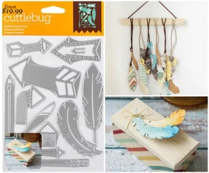 Cuttlebug Cut & Emboss Dies  Feather & Arrows native america rustic  - Picture 1 of 2