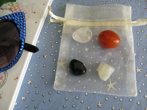 New June Birthstone Tumbled Natural Gemstone Set of 4 - Picture 1 of 2