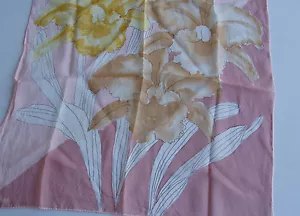 Vera Neumann 100 % seda mujer enrollado a mano cuello bufanda iris melocotón marrón dorado - Imagen 1 de 4