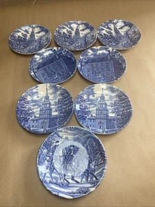 8-SOTTOBICCHIERI VINTAGE LIBERTY BLU STAFFORDSHIRE 4-1/4" - Foto 1 di 22