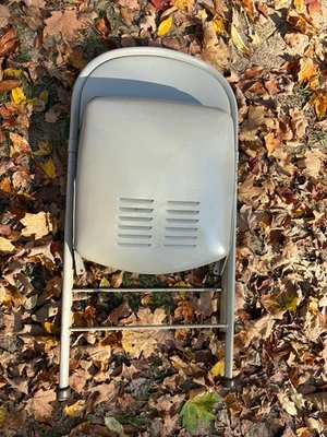 Silla Plegable Tapizada Verde Marco Metal American Seating Co De Colección EE. UU. MCM Foto 1 de 4