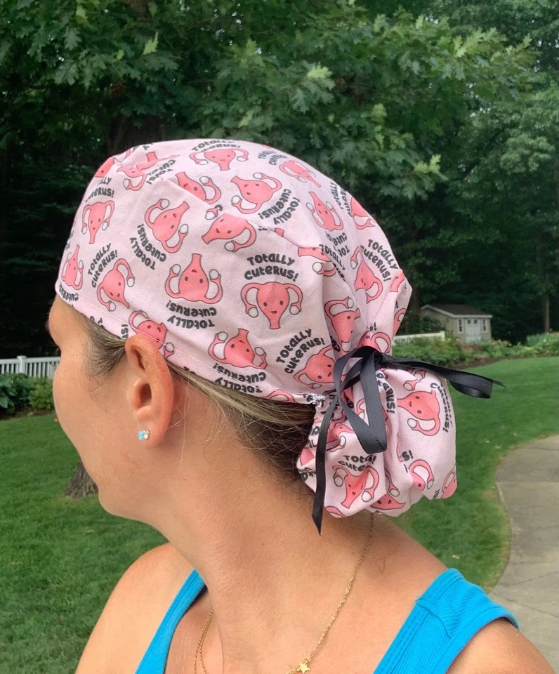 Totally cuterus obgyn ponytail scrub surgical surgery hat OR cap womens - Image 1 of 1
