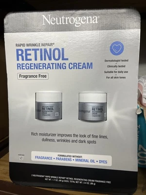 2 Pack Neutrogena Rapid Wrinkle Repair Regenerating Cream Fragrance Free 1.7 oz - Image 1 of 4