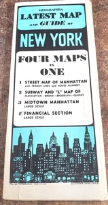 Geographia Latest Map & Guide of New York, 4 Maps in 1 / FTH - Picture 1 of 22