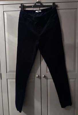 Whitestuff Women’s Faux Suede Velvet Blue Leggings Jeggings Size Uk 12R - Image 1 of 4