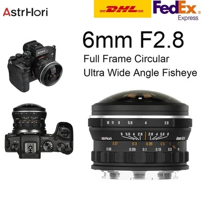 AstrHori 6mm F2.8 Circular Fisheye Camera Lens Full Frame for Sony E Canon Nikon - Image 1 of 4