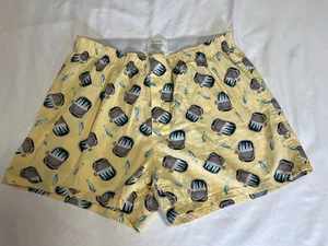 Calzoncillos boxer J Crew sardinas 32-34 medianos 100 % algodón amarillo y azul - Imagen 1 de 5