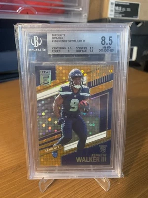 2022 Panini Donruss Elite Kenneth Walker Orange Rc /49 BGS 8.5 #110  - Image 1 of 4