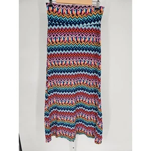 Hot Kiss Women's Multicolor Elastic Waist Polyester Casual Skirt Size S - Picture 1 of 5