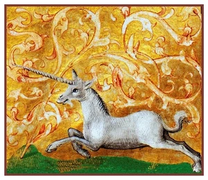 Galloping Unicorn by Brunetto Latini Counted Cross Stitch Chart Pattern - Picture 1 of 4