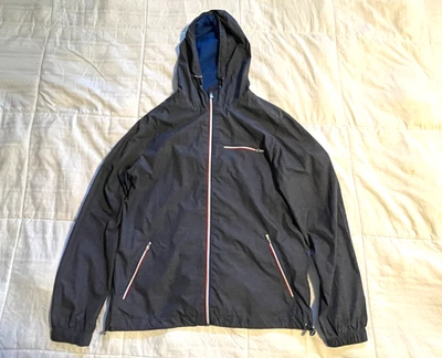 Penguin Munsingwear Full Zip Large Windbreaker Hooded Lightweight Blue Gray - Image 1 of 4