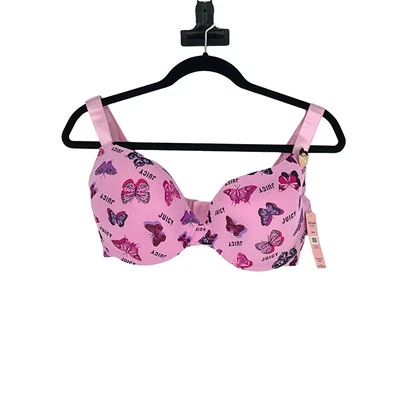 Sexy sujetador push up Juicy Couture rosa mariposa nuevo con etiquetas - talla 38DD Foto 1 de 4