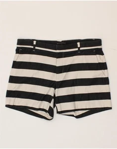 BANANA REPUBLIC Womens Chino Shorts US 4 Small W32 Black Striped Acetate AL07 - Picture 1 of 3
