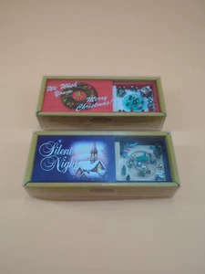 NEW Mr. Christmas Lot 2 Mini Music Boxes 2004 - Wish You A Merry & Silent Night! - Picture 1 of 9