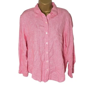 Pendleton Originals Leinenhemd Gingham Knopfleiste Rosa M - Bild 1 von 5