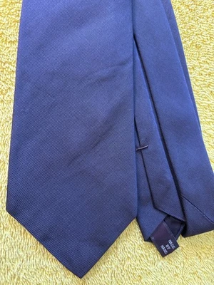 Polo Ralph Solid Purple Silk/Cotton Mogador Tie 3 3/8 x 56 Handmade in USA - Image 1 of 4