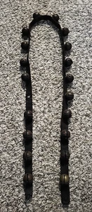 Antike Vintage Rentier Schlitten Glocken am Lederriemen 52" lang Weihnachten Messing - Bild 1 von 20