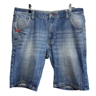 Lee Cooper Denim Shorts Men Size 36 Blue Harry Straight Leg Mid Rise Zip Fly - Image 1 of 4
