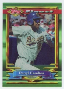 1994 topps Finest Refractor Darryl Hamilton Milwaukee Brewers #142 - Picture 1 of 2