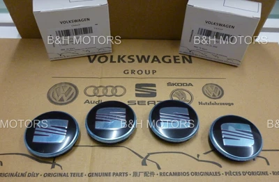 NOVO ASSENTO GENUÍNO IBIZA, EXEO,Mii CONJUNTO 4 TAMPAS DE CENTRO DE LIGA PRETO/VERMELHO 6LL601171 - Imagem 1 de 4