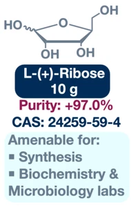 L-(+)-Ribose || CAS: 24259-59-4 || 10g || Reinheit: +97,0% - Bild 1 von 2