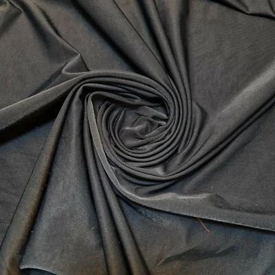 Black Viscose Fabric Suede Costume Dress Craft Quilting Material 58" Meter - Image 1 of 4