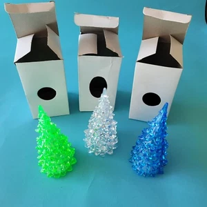 3 color change Light Up Christmas Trees 5" Holiday Decor Bonus Tree by Dec 1st - Picture 1 of 15