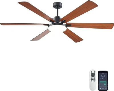 72" Ceiling Fans with Lights, Smart App or remote control low Profile Fandelier - Image 1 of 4