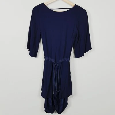 BEC + BRIDGE Womens Size 6 or US 2 Navy Short Sleeve Playsuit Romper - image 1 of 4