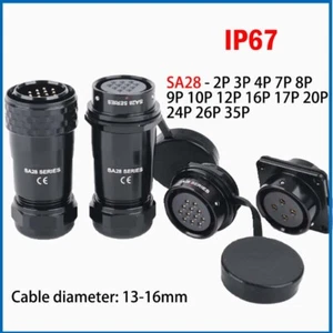 Aviation Socket & Plug SA28 2-35 Pin IP67 Waterproof Male Female Connectors - Picture 1 of 6