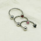 1Pcs C Shape Lip Ring Stainless Steel Heart Labret Piercing Body Jewellry $d