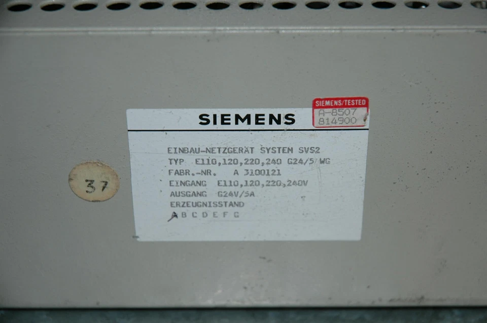 Siemens Simatic SVS2 E110, 120, 220, 240 G24/5/WG Einbau-Netzgerät power supply - Bild 1 von 3