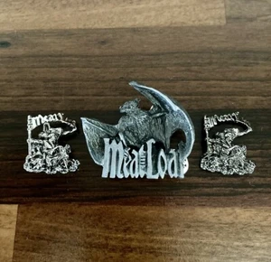 Vintage 3 x Meatloaf Pin Badges & Pendant, Alchemy, Poker, Rock, Heavy Metal. - Picture 1 of 3