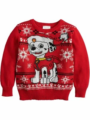 Paw Patrol Toddler & Boys Marshall Dalmatian Christmas Holiday Knit Sweater - Image 1 of 2