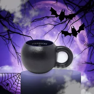Starbucks Halloween Cauldron Mug Witchy Black Purple 2020 Textured Round New - Picture 1 of 8