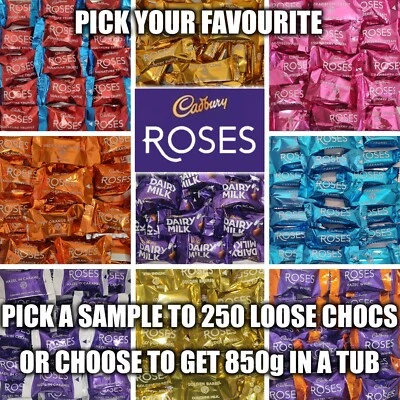 Cadbury ROSES Chocolates Choose Flavour Pick And Mix Own Xmas Chocs From Tub Tin - Image 1 of 4