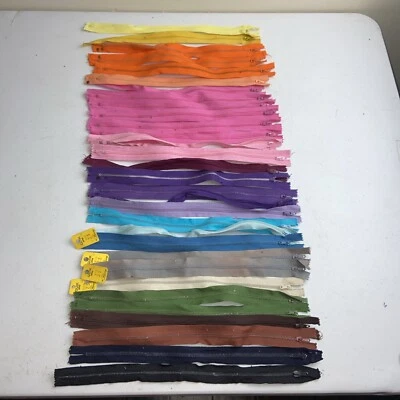 32Pc QUIK ZIPPER Closed End Zippers Mixed Colors 12” Vintage NEW - Image 1 of 4