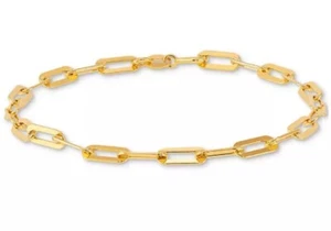Giani Bernini 18k Gold Plated Sterling Silver Paperclip Chain 7.5" Bracelet - Picture 1 of 9