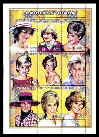 Senegal 1998 MNH SS, Princess Diana, Royal Family (W1) Cover