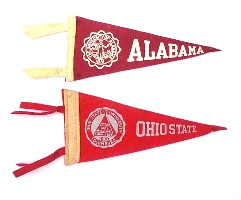 Vintage Ohio State Buckeyes Alabama Crimson Tide Mini Pennants Cover