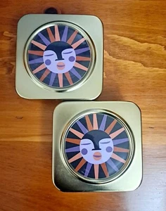 Two Opal House Decorative Metal Boxs 4.5x2" Storage Candy Coasters Keys Trinkets - Picture 1 of 7
